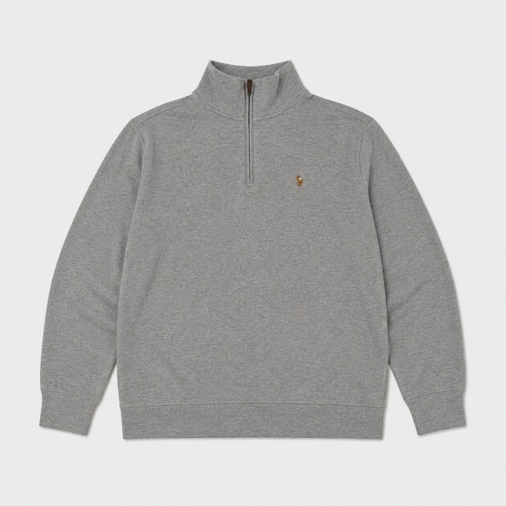 Polo Ralph Lauren Youth Large 14-16 Gray Quarter Zip Pullover Sweater